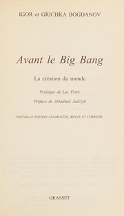 Avant le big bang : la création du monde